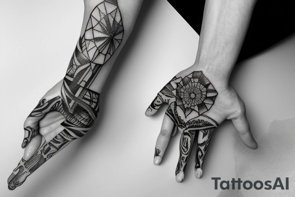 outstretched hand tattoo idea