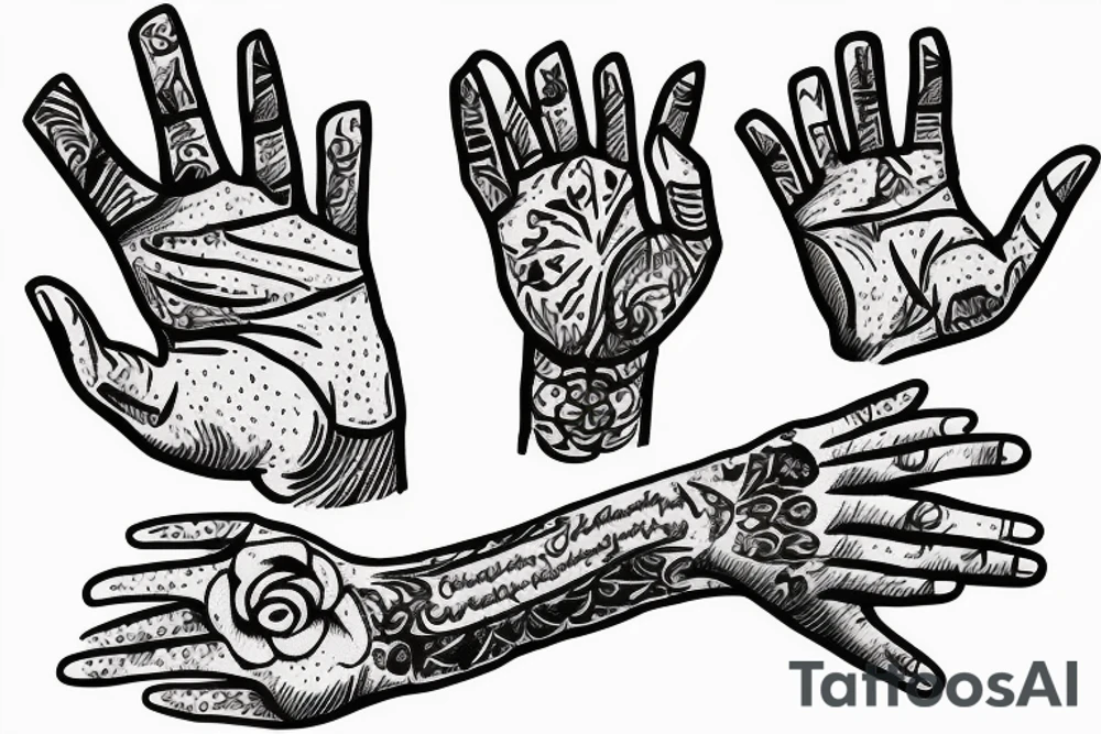 outstretched hand tattoo idea