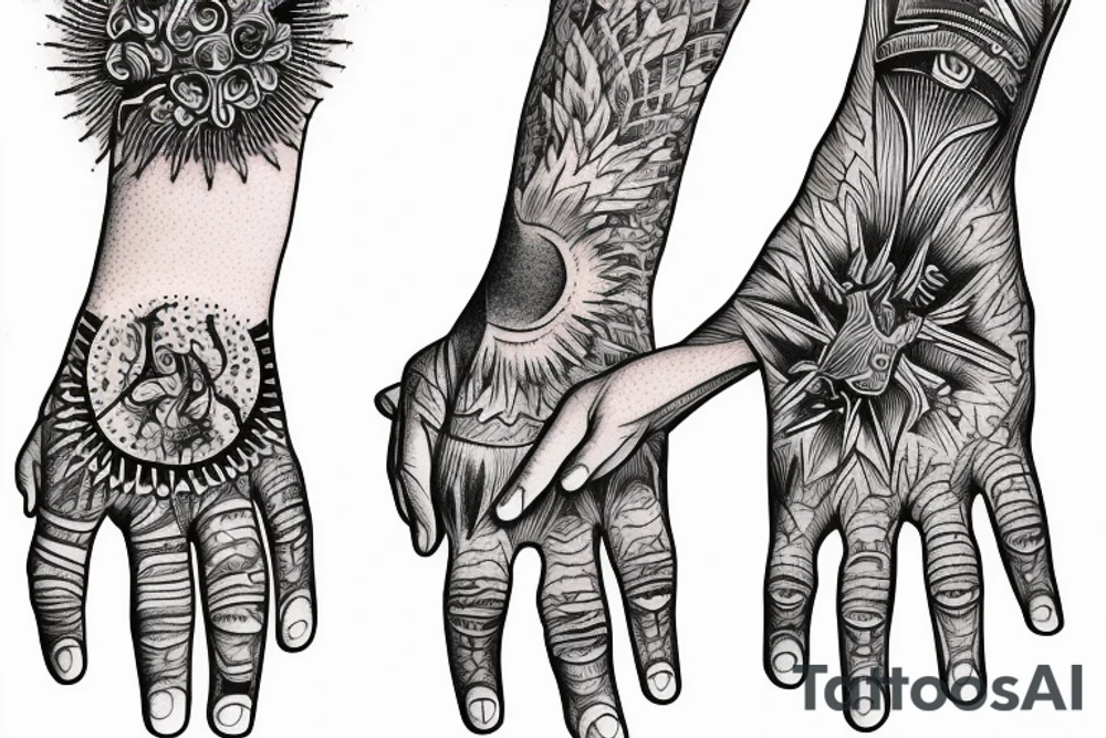 outstretched hand tattoo idea