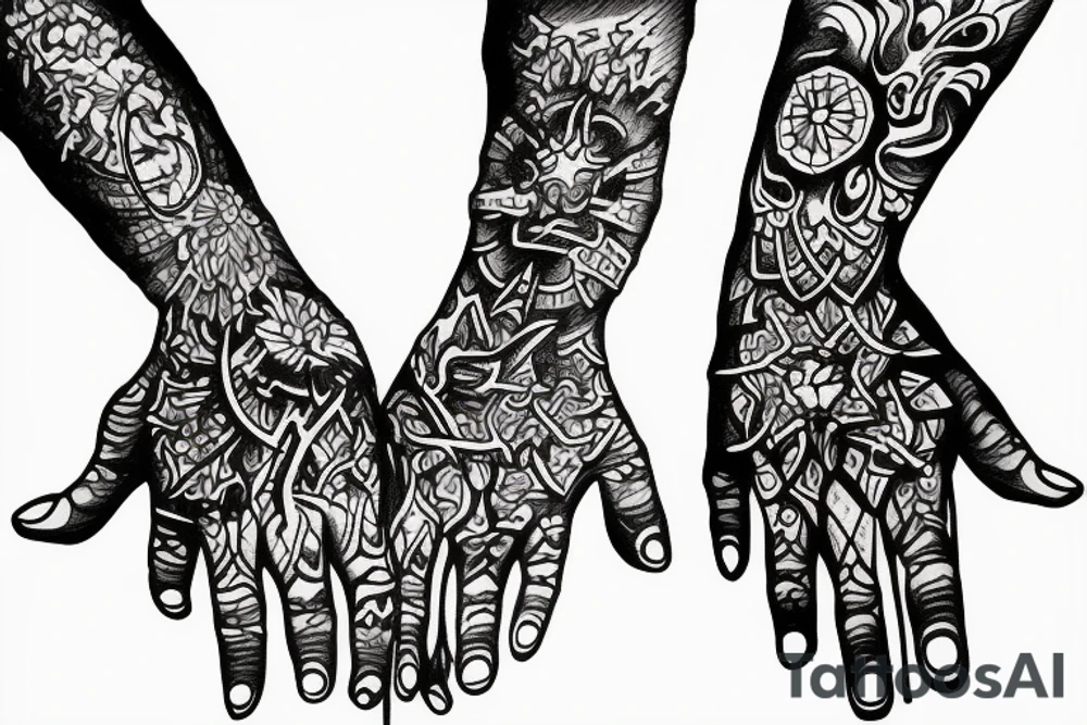 outstretched hand tattoo idea