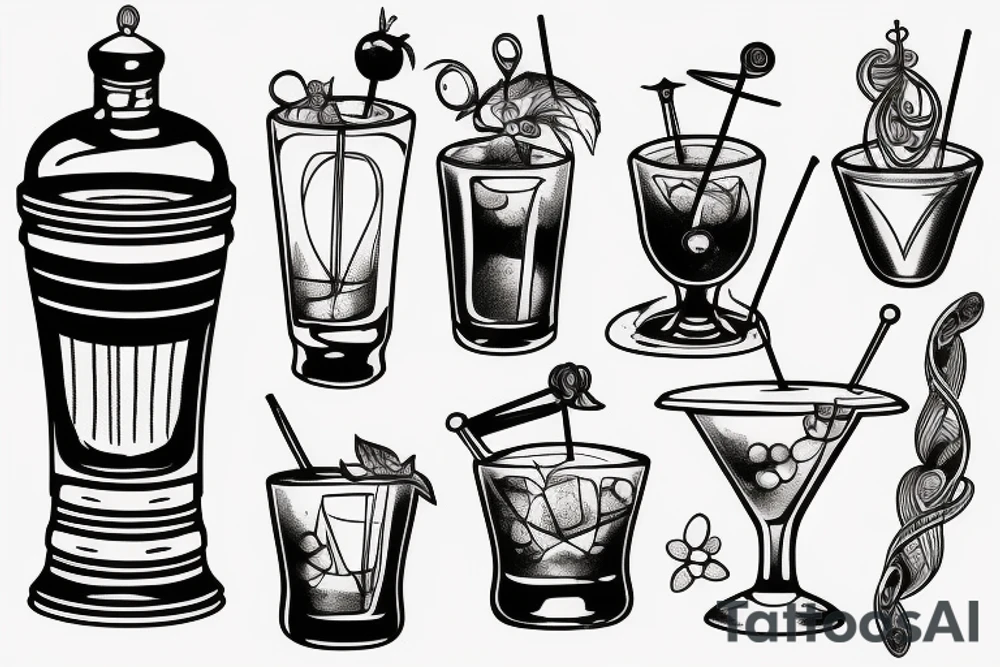 cocktail shaker tattoo idea