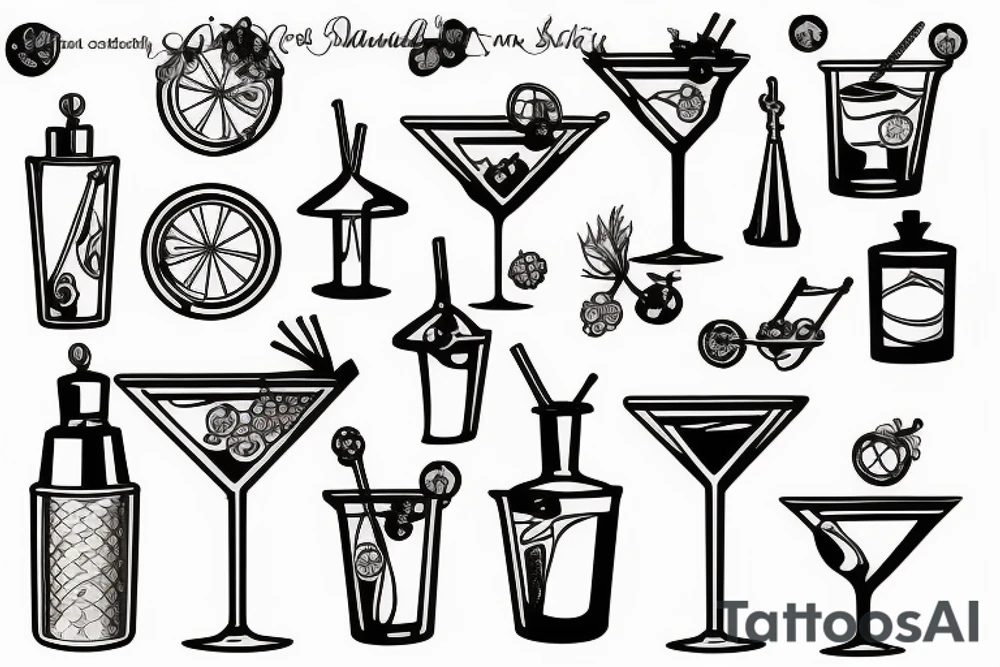 cocktail shaker tattoo idea