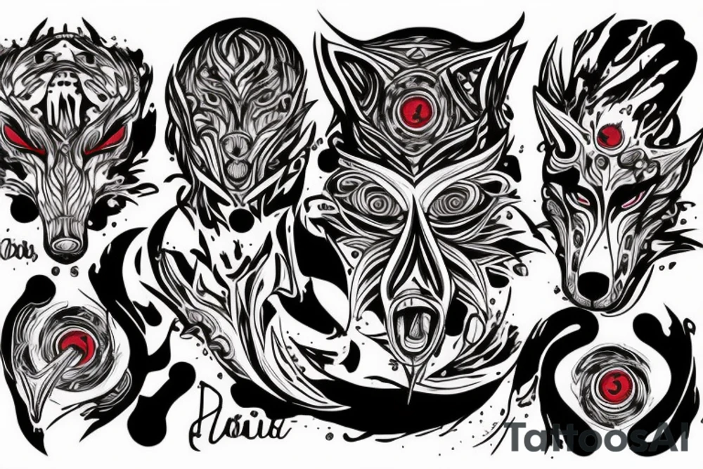 blood flows through the veins and next to the bloodshot eyes of the wolf tattoo idea