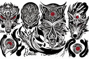 blood flows through the veins and next to the bloodshot eyes of the wolf tattoo idea
