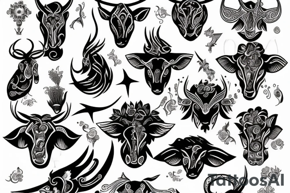 Taurus libra combination tattoo idea
