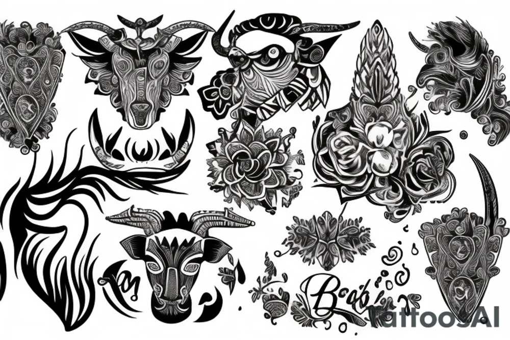 Taurus libra combination tattoo idea