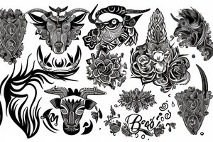 Taurus libra combination tattoo idea
