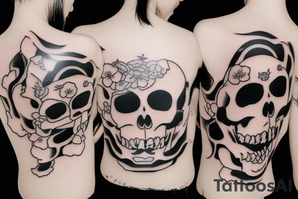 Kanji for death with a skull tattoo idea