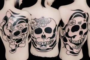 Kanji for death with a skull tattoo idea