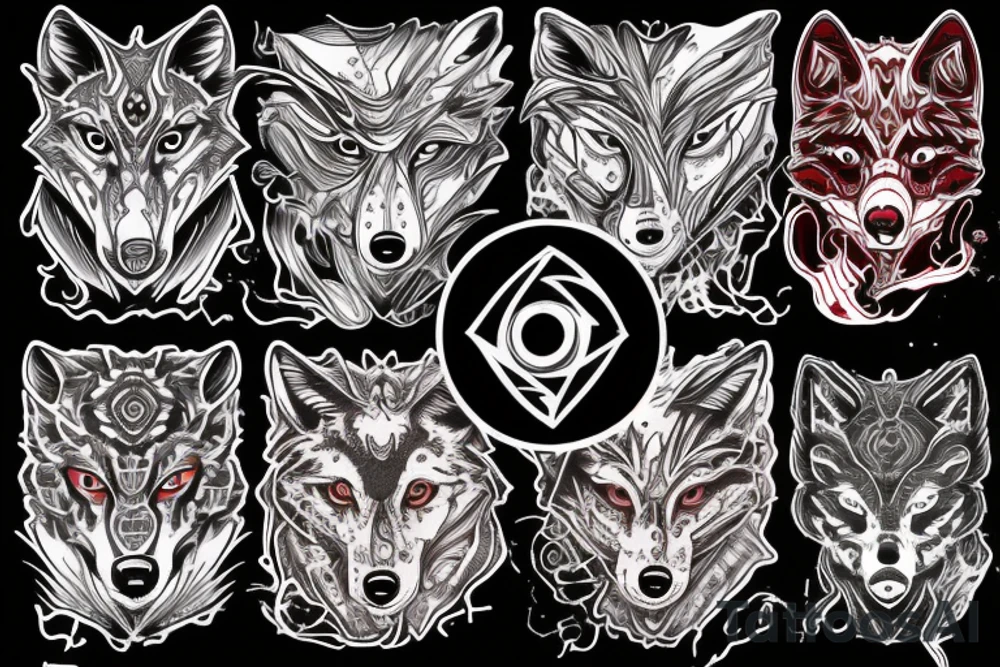 blood flows through the veins and next to the bloodshot eyes of the wolf tattoo idea
