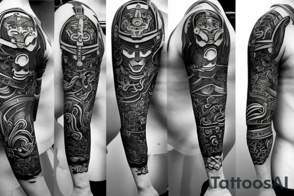 Samurai wearing armor tattoo idea