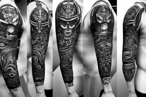 Samurai wearing armor tattoo idea