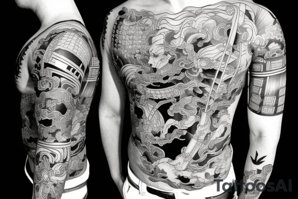 Samurai wearing armor tattoo idea
