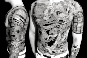 Samurai wearing armor tattoo idea