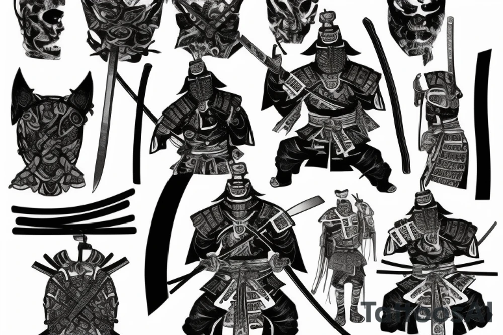 Samurai wearing armor holding a katana tattoo idea Samurai wearing armor holding a katana tattoo idea