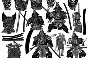 Samurai wearing armor holding a katana tattoo idea