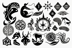 small tattoo of a combination of zodiac signs of taurus and libra tattoo idea