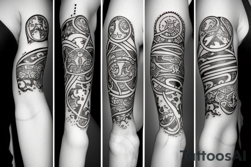 small tattoo of a combination of zodiac signs of taurus and libra tattoo idea