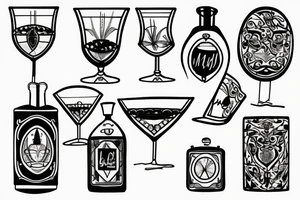 martini glass tattoo idea