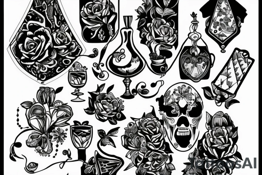martini glass tattoo idea