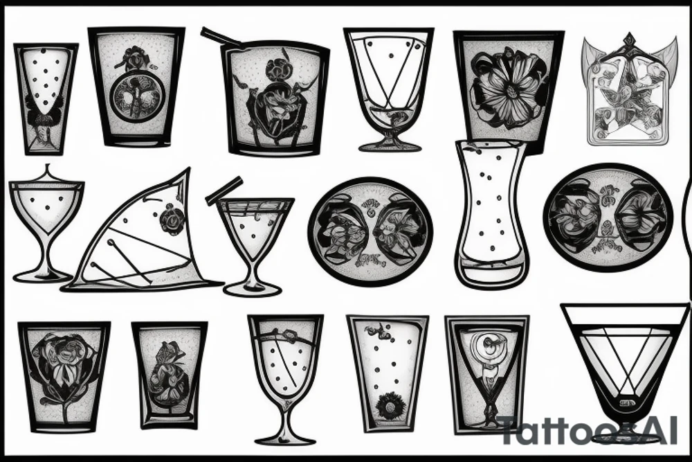 martini glass tattoo idea