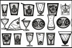 martini glass tattoo idea