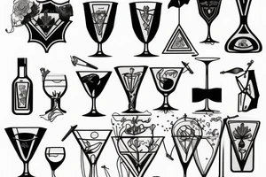 martini glass tattoo idea