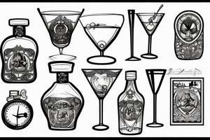 martini glass tattoo idea