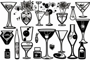martini glass tattoo idea