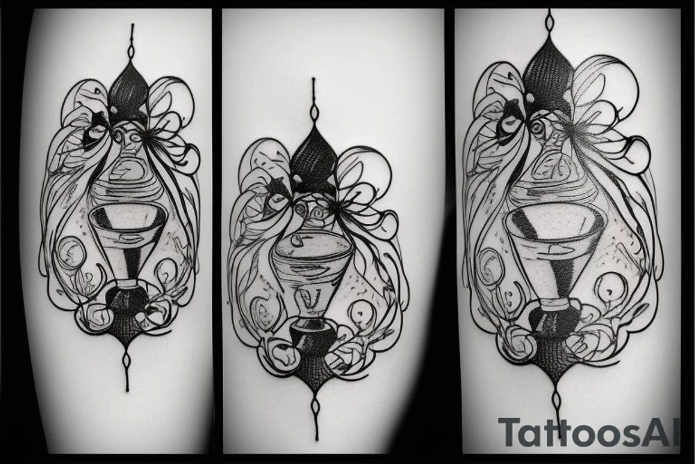martini glass tattoo idea