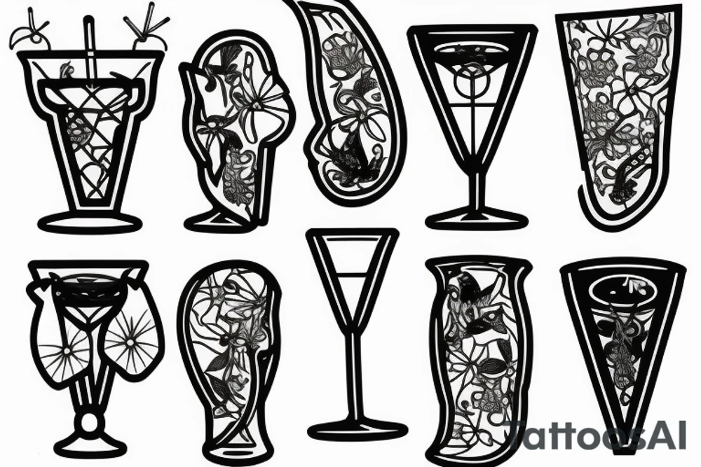martini glass tattoo idea