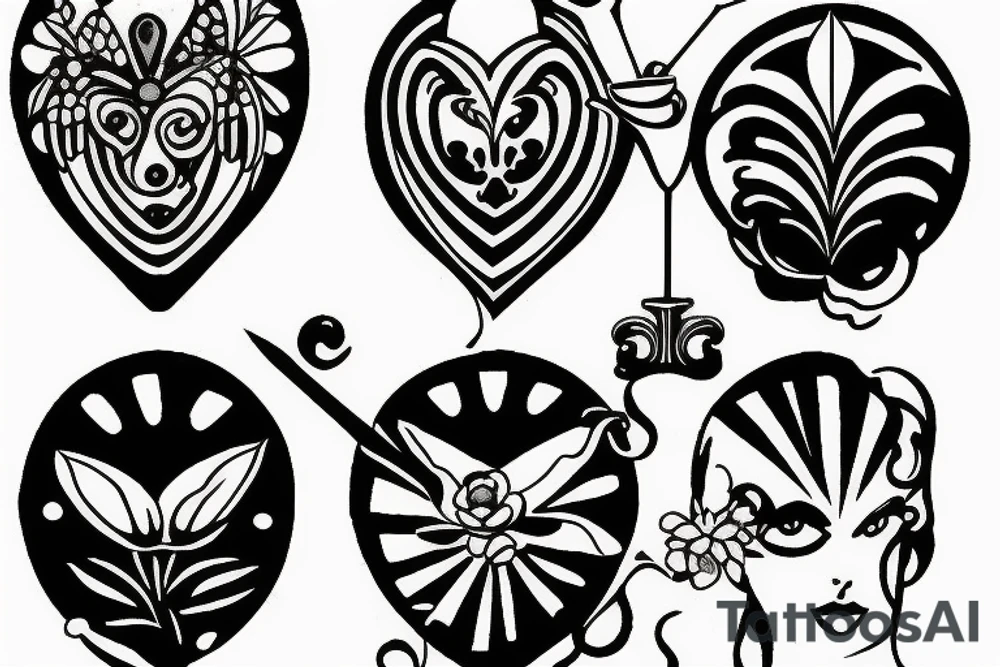 martini glass tattoo idea