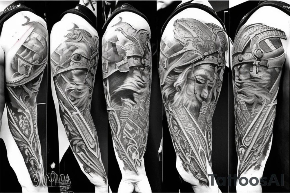 warrior whit a big sword tattoo idea