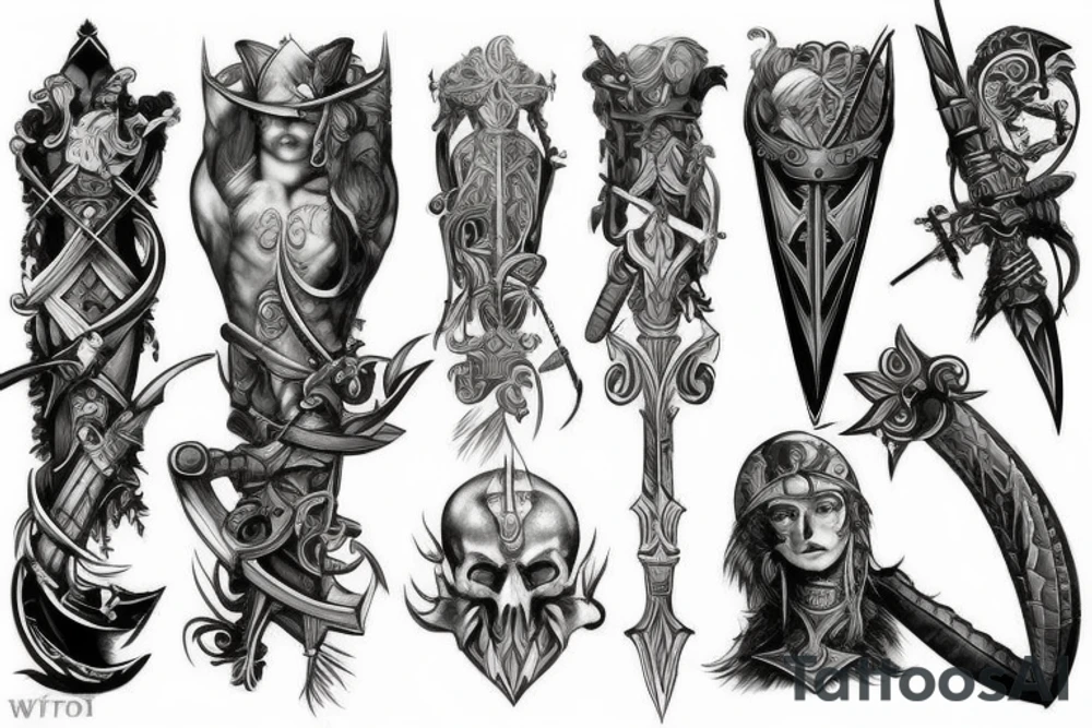 warrior whit a big sword tattoo idea