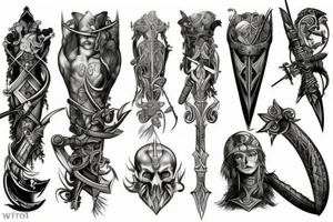 warrior whit a big sword tattoo idea