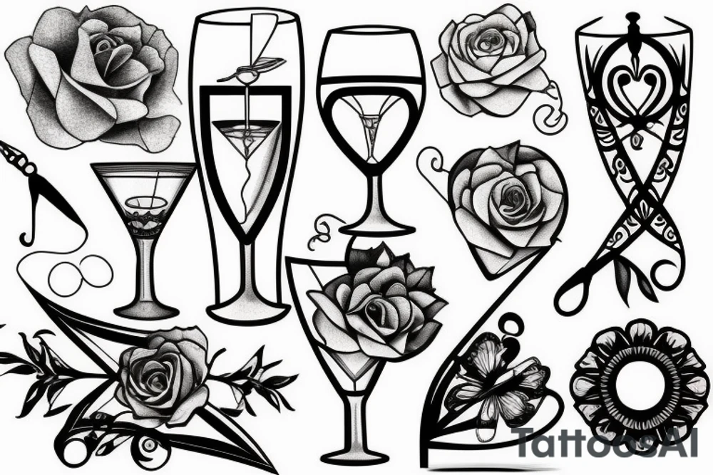 martini glass tattoo idea