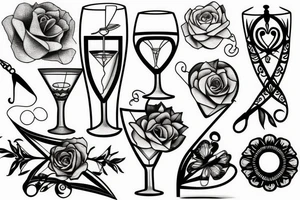 martini glass tattoo idea