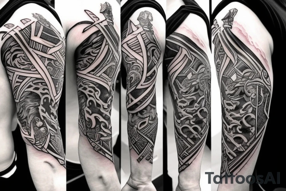 warrior whit a big sword tattoo idea
