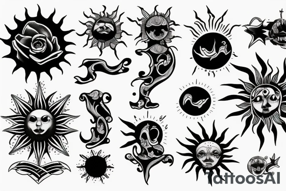sun beams tattoo idea
