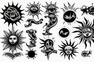 sun beams tattoo idea