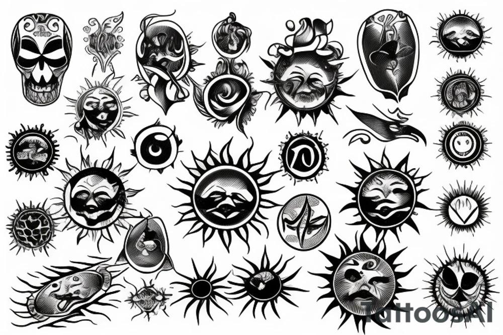 sun beams tattoo idea