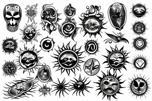sun beams tattoo idea
