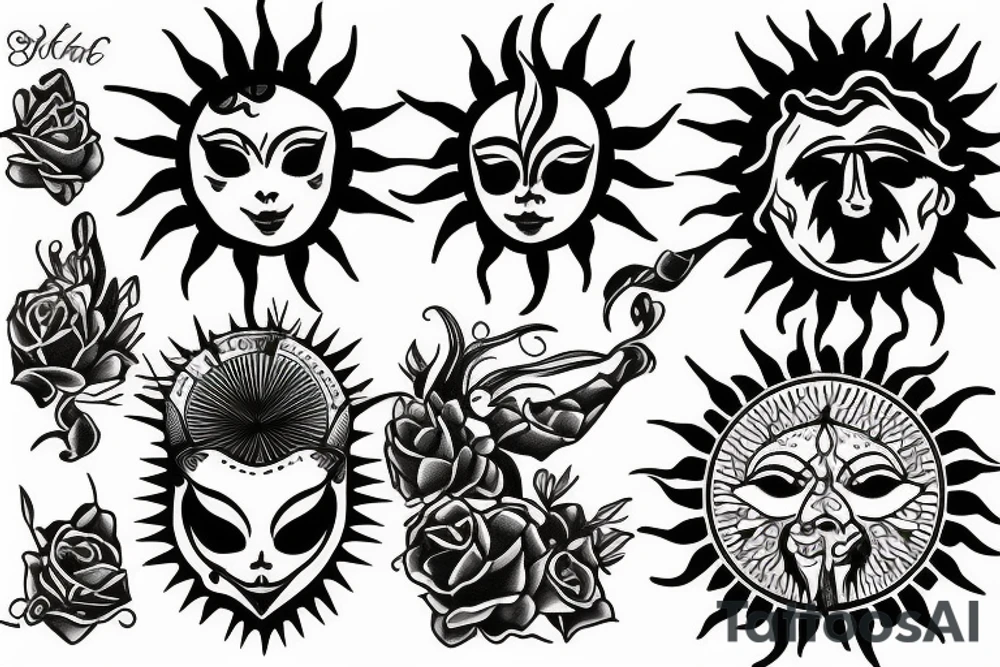 sun beams tattoo idea