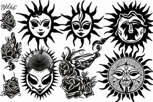 sun beams tattoo idea