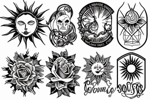 sun beams tattoo idea