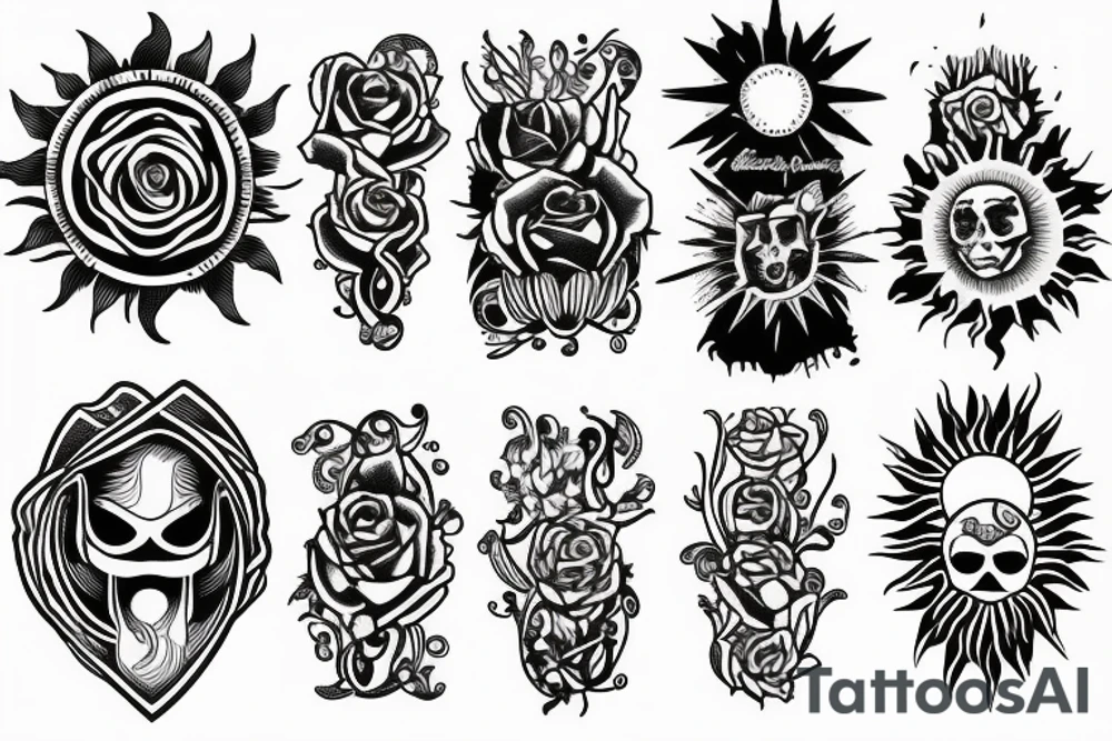 sun beams tattoo idea