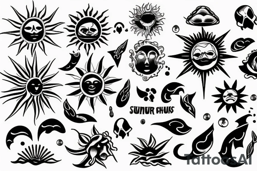 sun beams tattoo idea