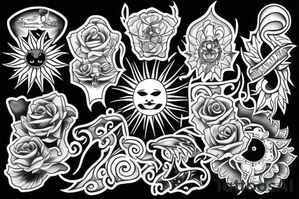sun beams tattoo idea