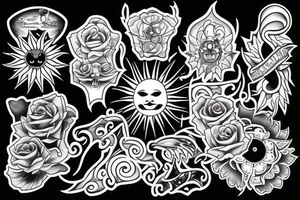 sun beams tattoo idea
