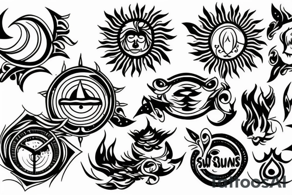 sun beams tattoo idea